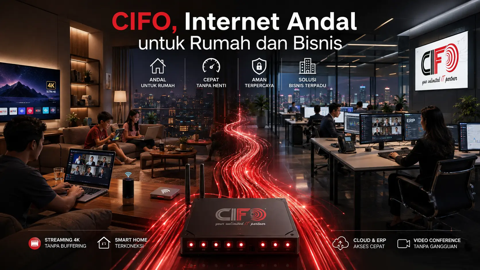 CIFO menghadirkan internet andal untuk kebutuhan rumah dan bisnis.