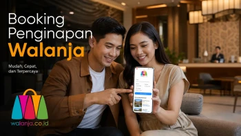 Booking penginapan Walanja melalui smartphone dengan proses yang praktis.