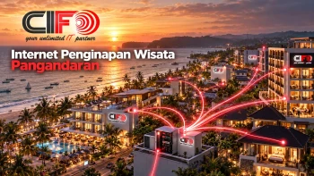Internet penginapan wisata Pangandaran berbasis fiber optic CIFO untuk hotel dan resort.
