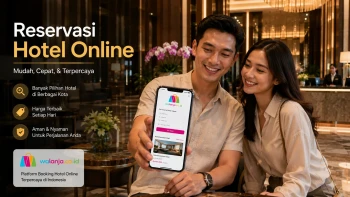 Reservasi hotel online dengan Walanja melalui smartphone.