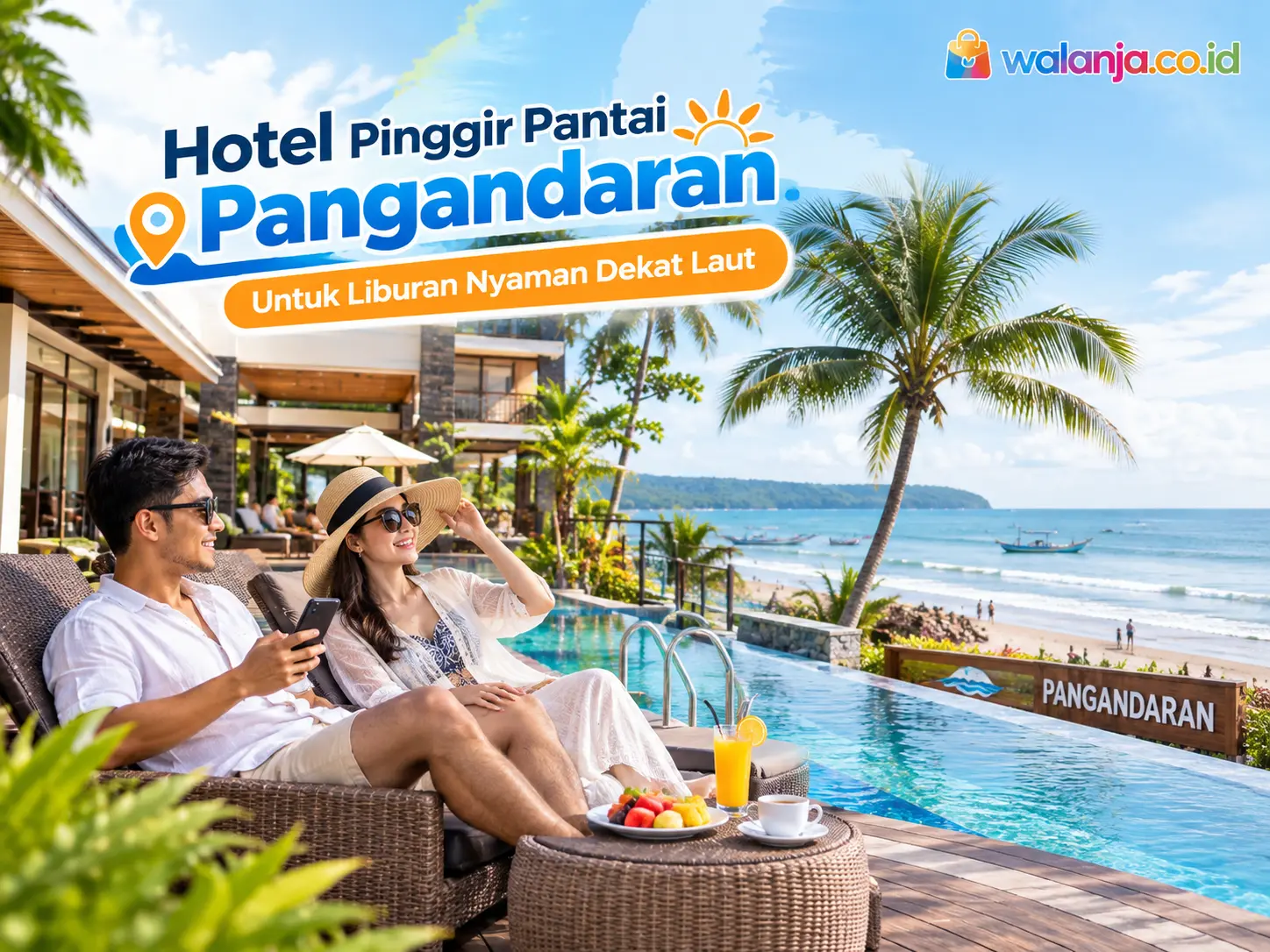 Hotel pinggir pantai Pangandaran dengan pemandangan laut
