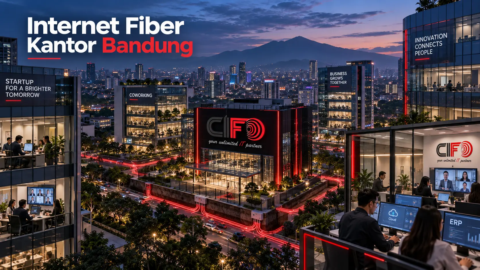 Internet Fiber Kantor Bandung dari CIFO untuk kebutuhan bisnis dan perusahaan.