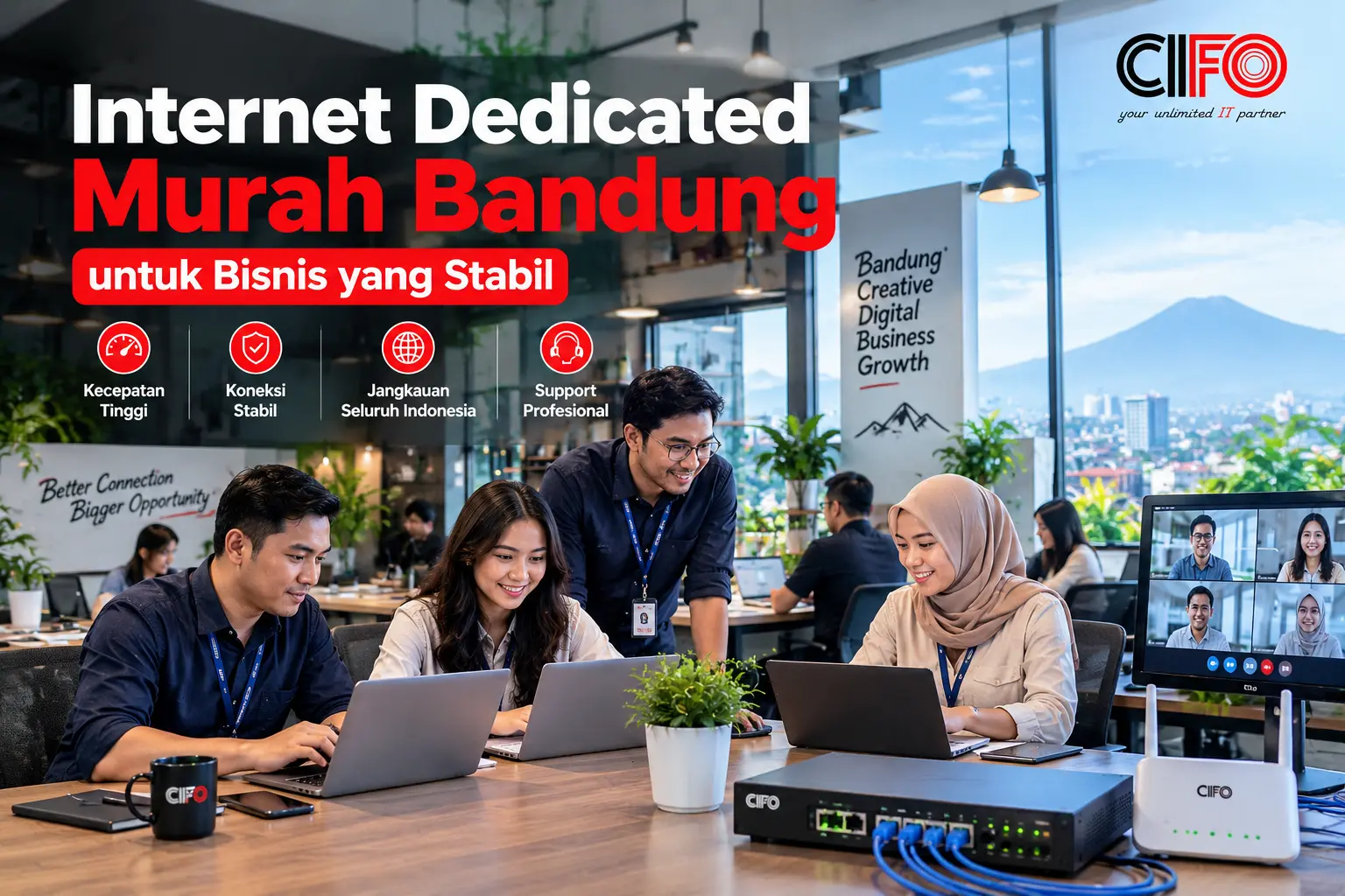 Koneksi internet dedicated untuk bisnis di Bandung
