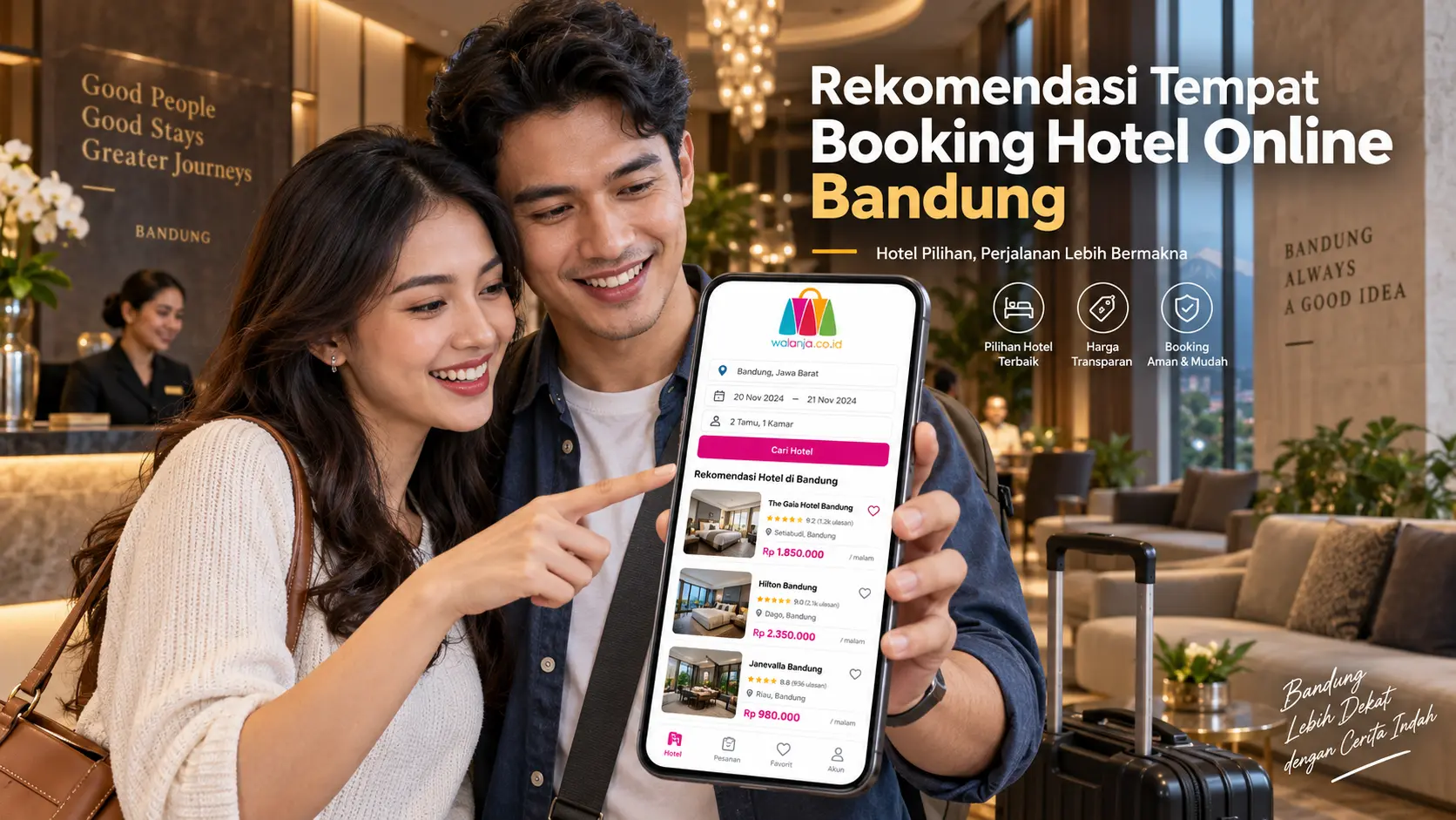 Rekomendasi tempat booking hotel online Bandung melalui platform Walanja.